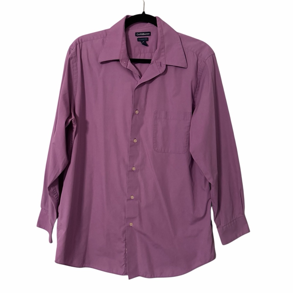 Croft & Barrow Casual Purple Button Down Shirt Men’s Medium 15.5-16 32/33